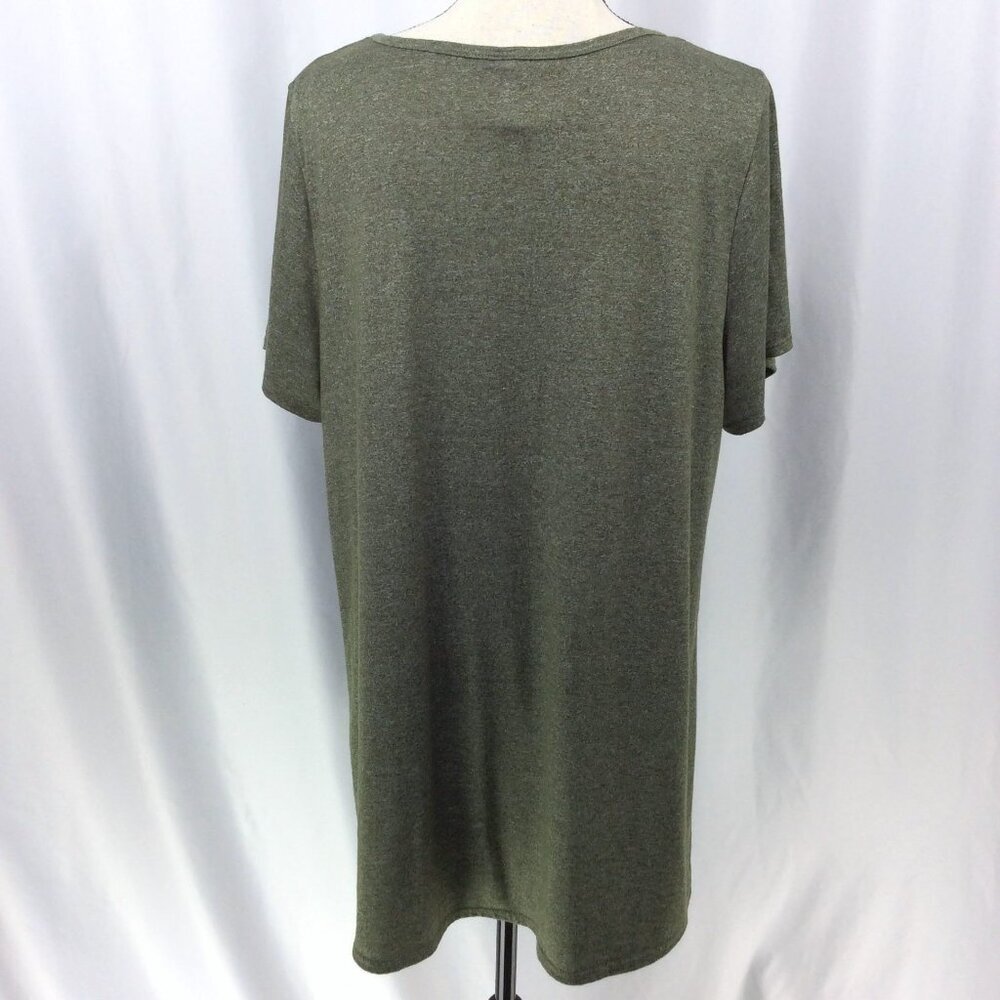 LuLaRoe Women's Classic T-Shirt‎ 2XL Green Scoop Neck Short Sleeve Tunic Top - Picture 3 of 7
